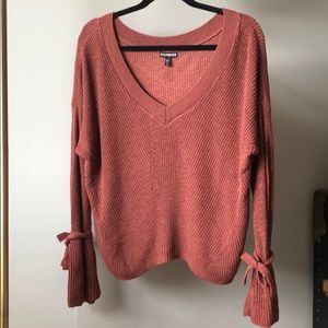 Dusty Rose Bell Sleeve Sweater